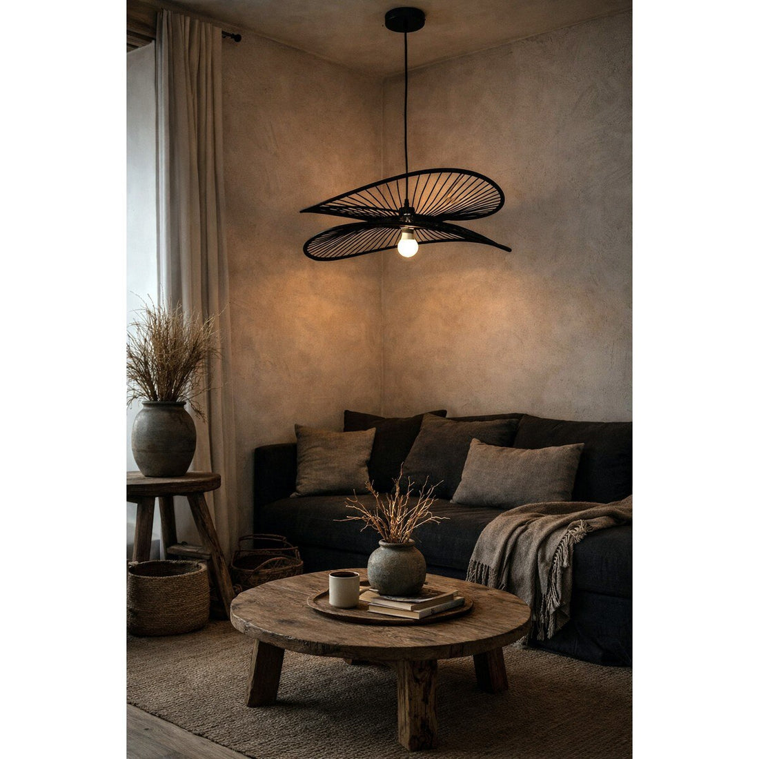 Bamboo Pendant Light  - Black (RFA-YL2025)