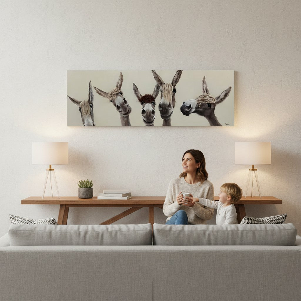 Bad Hair Day - 5 Donkey Canvas (ZL6004-RFA)