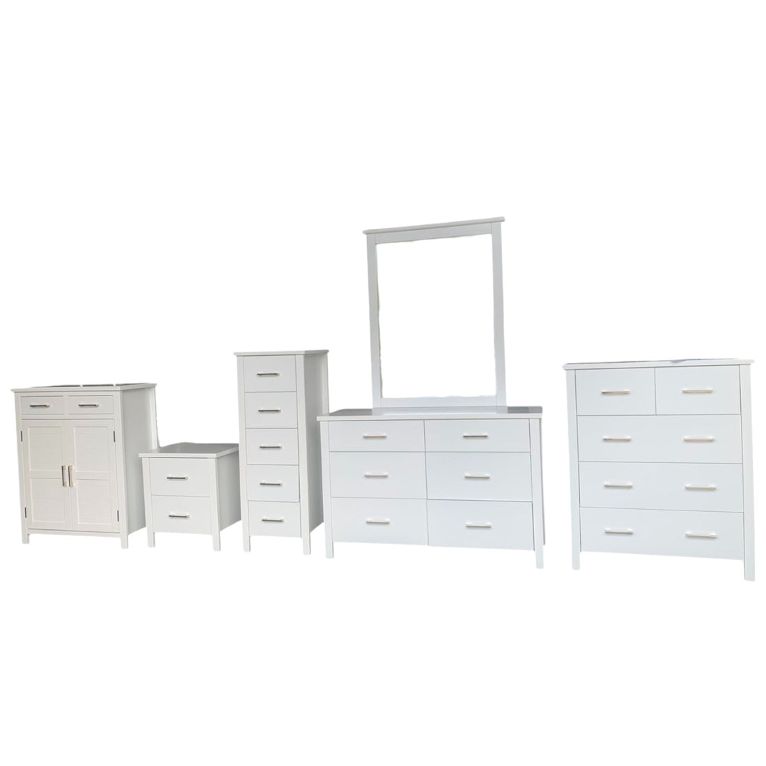 Gina 6Drw Dresser Mirror White