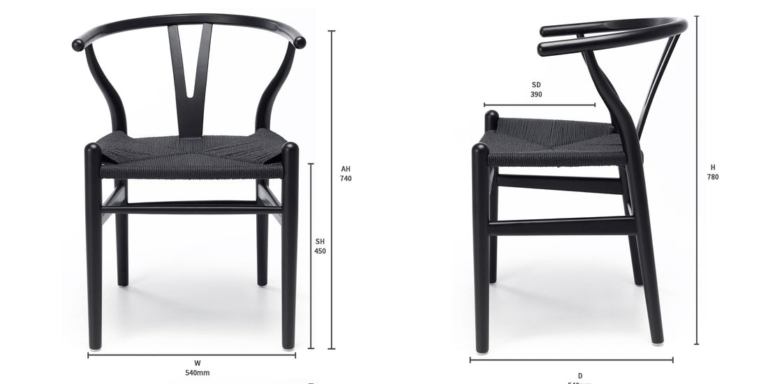 Wishbone Chair Black Oak Black Rope Seat