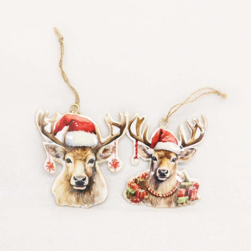 Vintage Reindeer Head Hangers #01  2 asstd