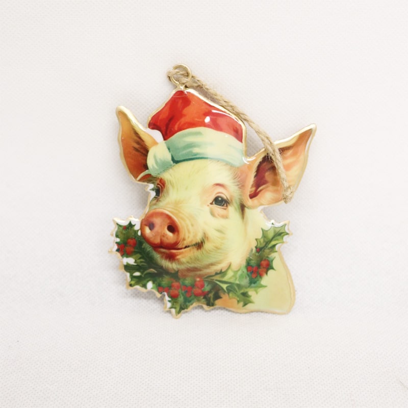 Vintage Pig Head w Garland Hanger