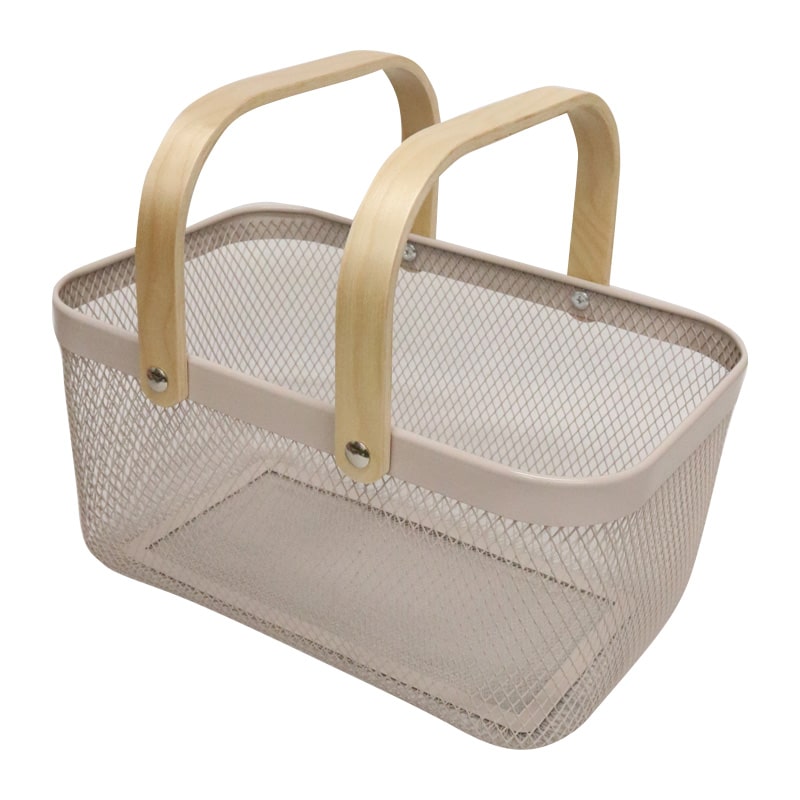 Mesh Basket w Bamboo Handle