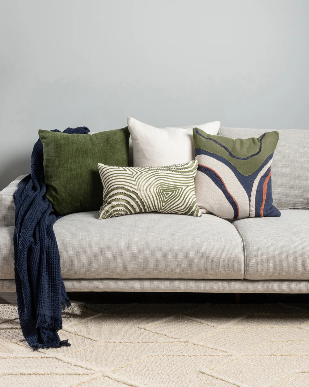 Abstract Landscape Cushion with Feather Inner  (24176FC)