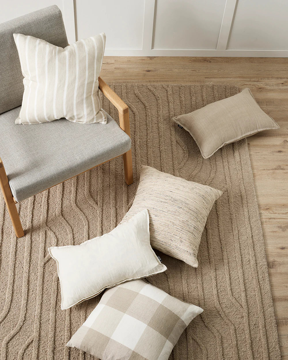 Archer Cushion with Freather Inner - Natural
