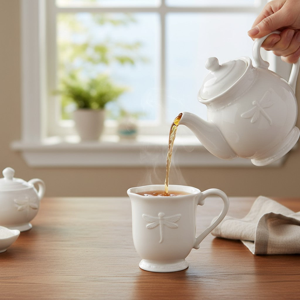 Dragonfly Stoneware White Mug (JC0391) FC