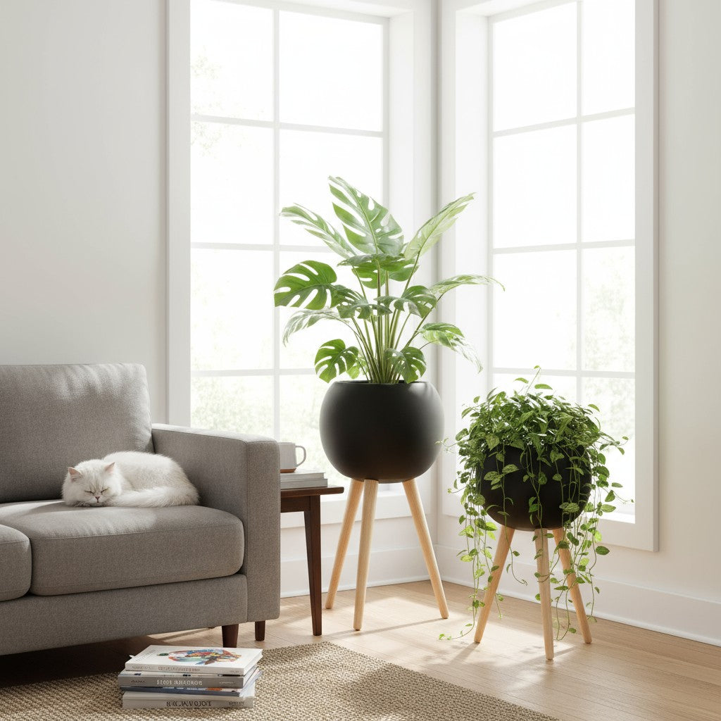 Terracotta Planter 28x55cm (T4612S) - Black