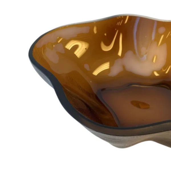 Fleur Decorative Glass Bowl – Amber ( Capu-CJV53)