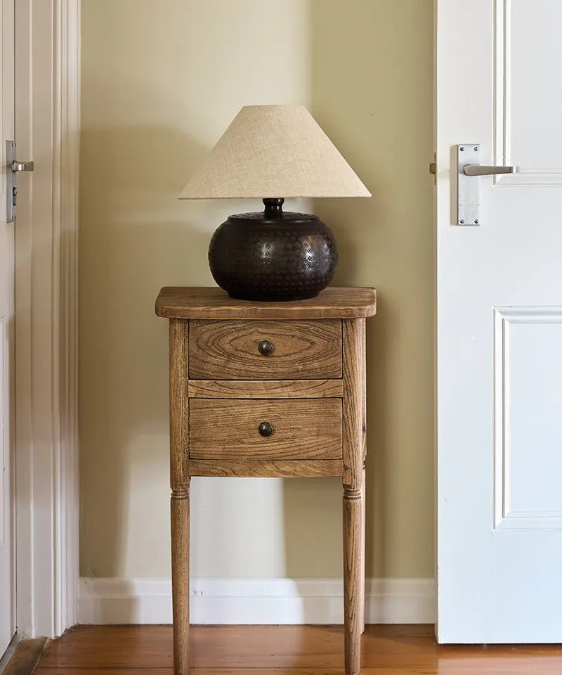 Sylvie Bedside – Reclaimed Elm