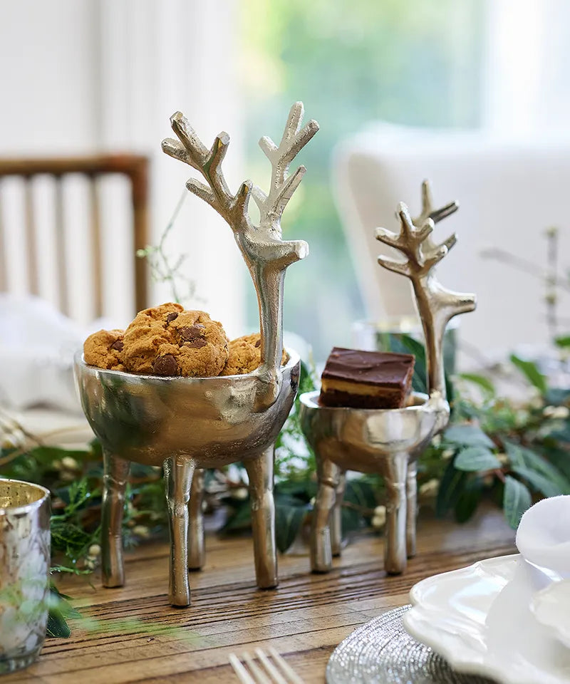 Reindeer Sweets Bowl Silver Large (OH0846) FC