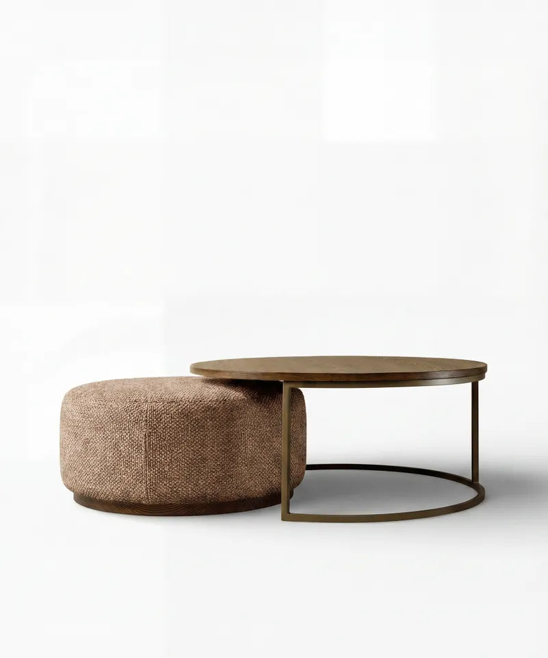 Edison Coffee Table Ottoman Coffee (FC GW0009)