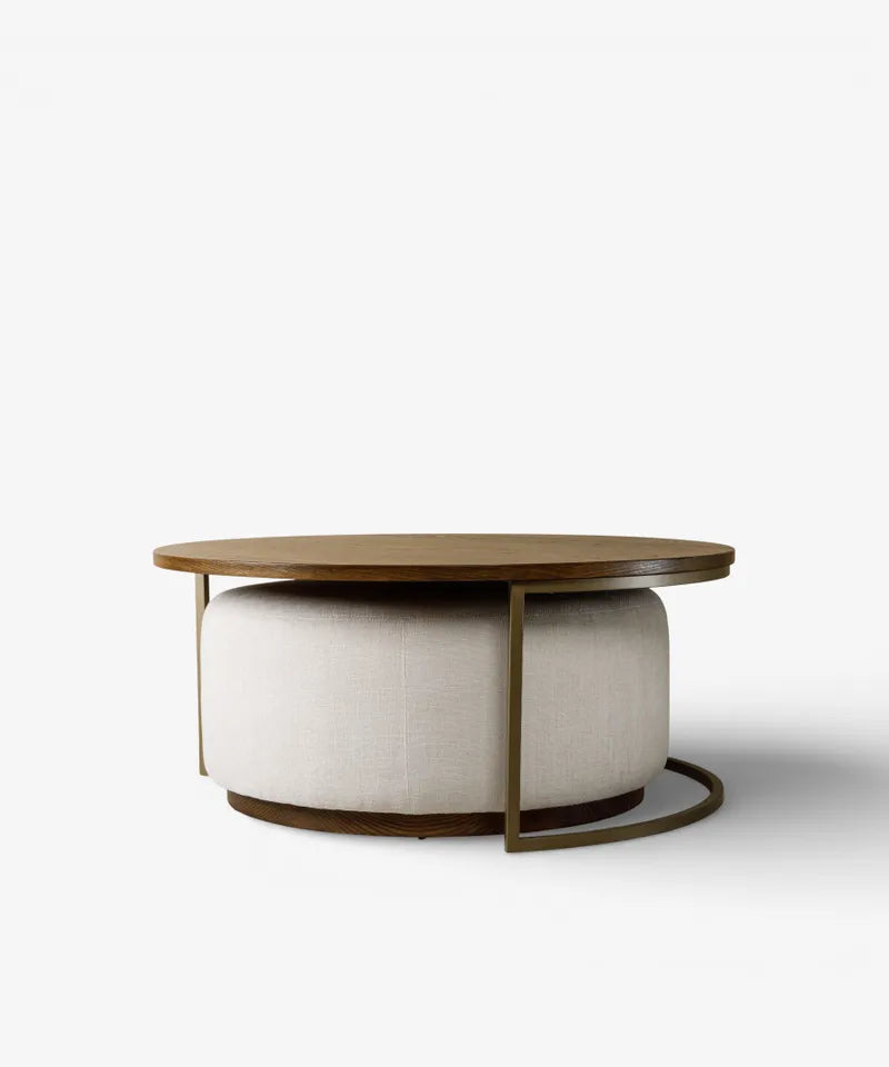 Edison Coffee Table Ottoman - Off White (FC GW0008)