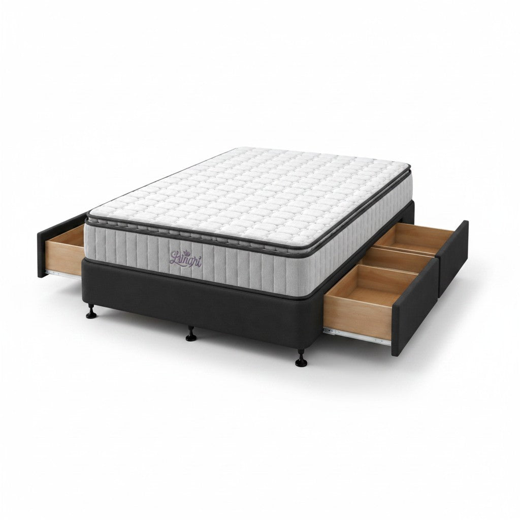 Lunar Bonnell Spring Mattress and Standard Drawer Base - Double