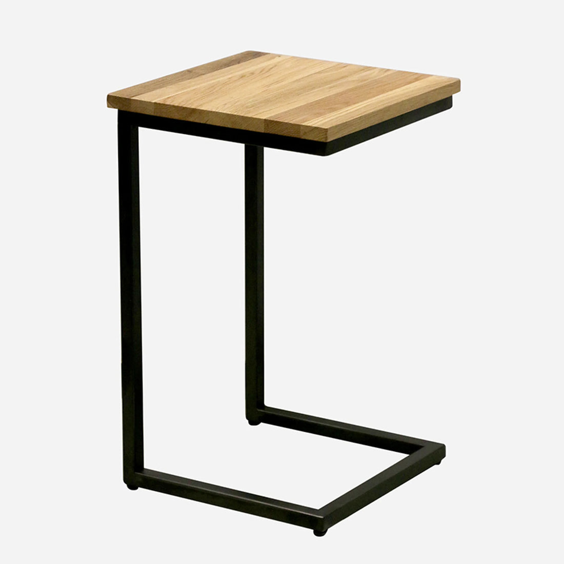 Gaye L Shape Sofa Table in Natural with Black Legs