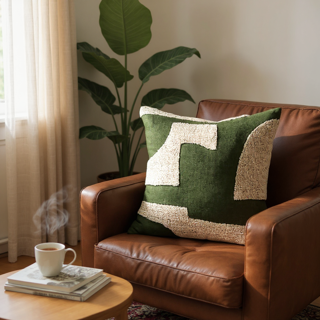 Mezze Cushion with Feather Inner - Olive (25043FC)
