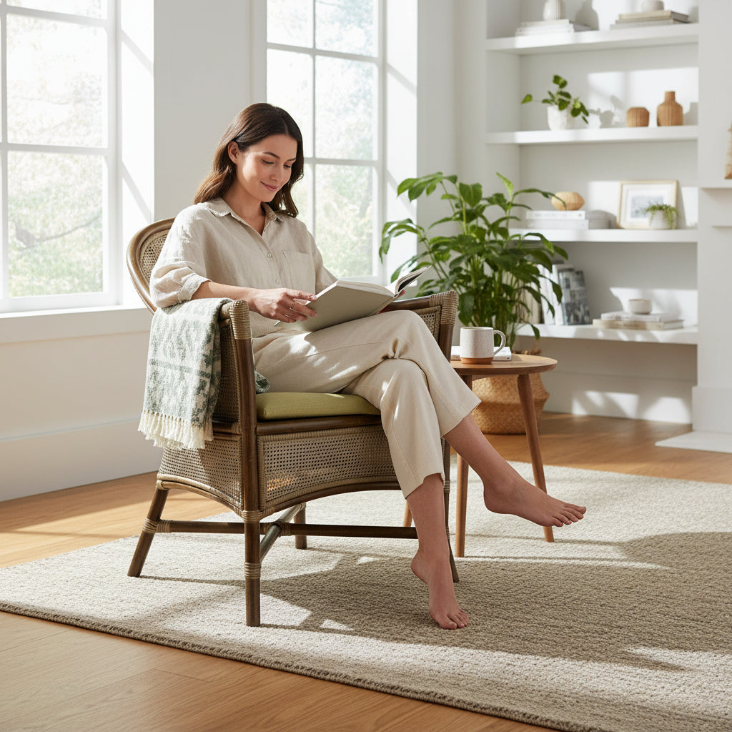 Sanur Armchair - Smoke Grey / White Wash & Oatmeal (PI8003)