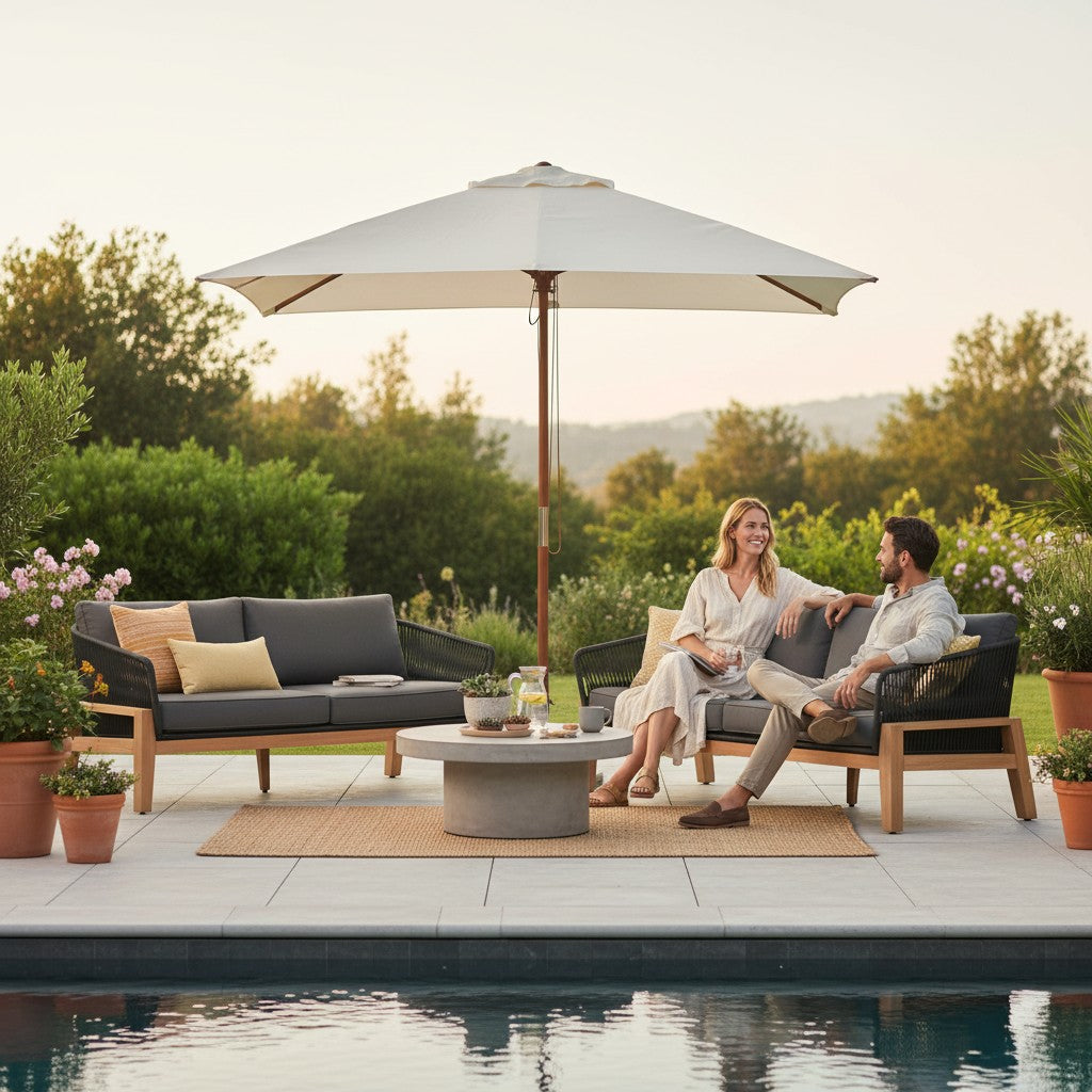 Monument Outdoor Lounge – Black - 3 Seater Sofa