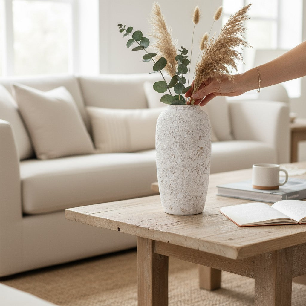 VIOLET VASE - DISTRESSED WHITE (403266) RML