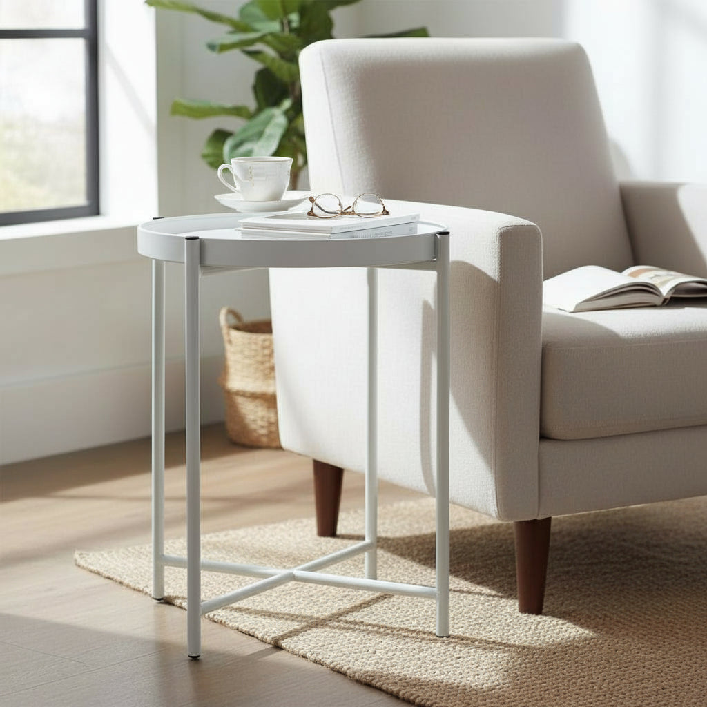 Sofia Round Side Table - Black (JFW03W)