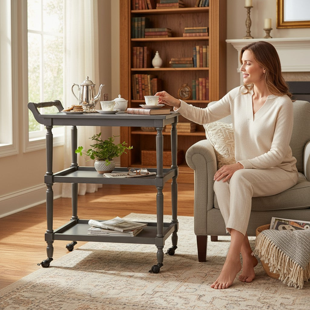 Cyrus Bar Cart - Charcoal (NHT64337-CHB)