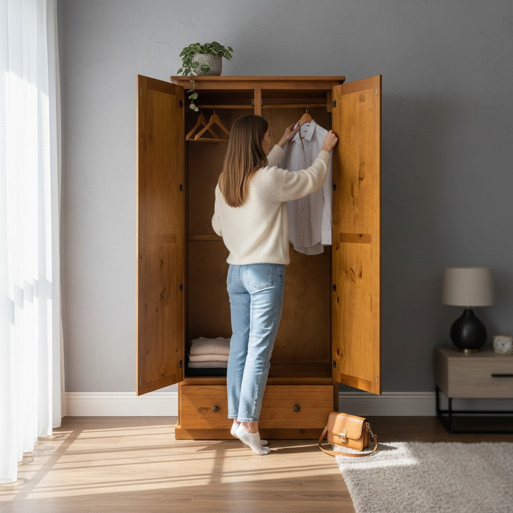 Robert 1Drw Wardrobe - Solid Pine