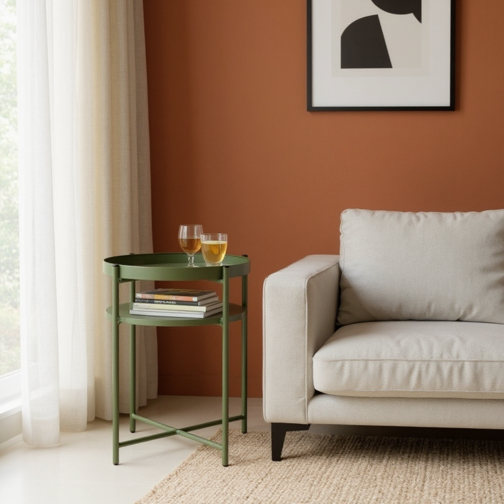 Sofia Round Side Table - Green (JFW03GN)