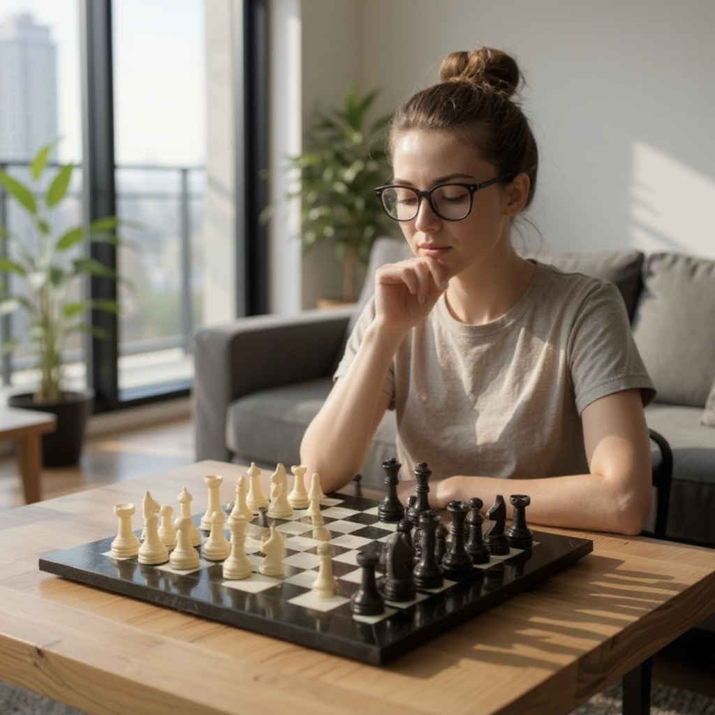 12" Black /White Marble Chess Set (FGCS12W)