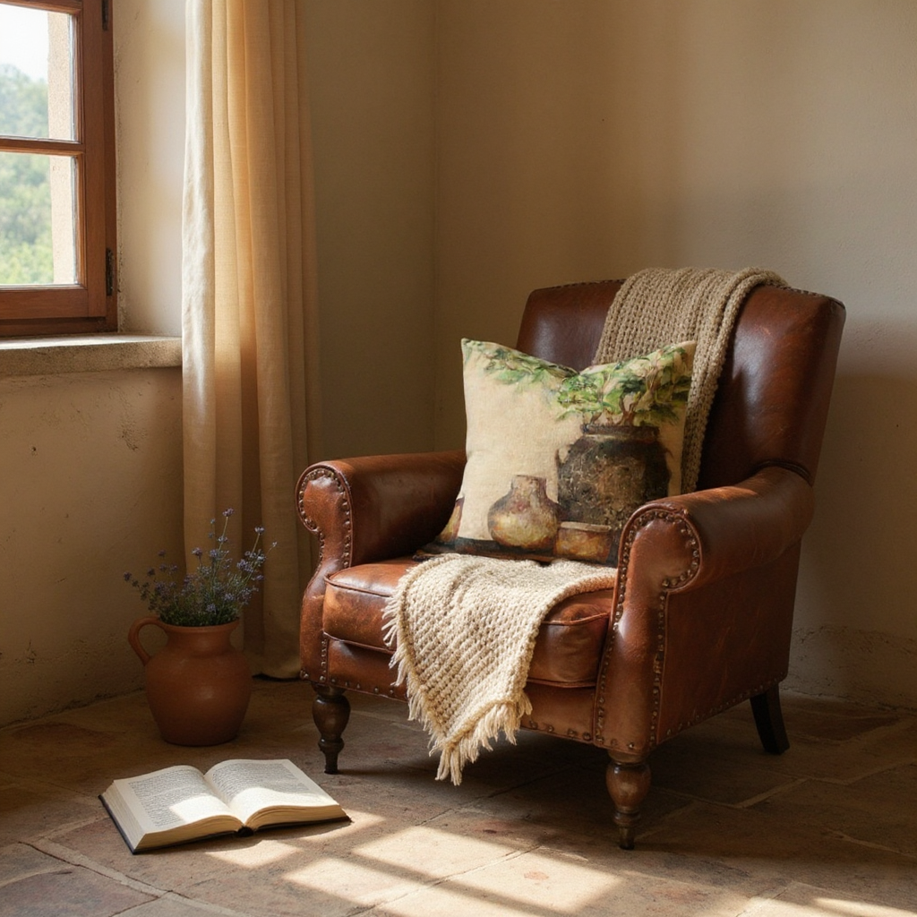 TUSCAN LINEN CUSHION COVER WITH FEATHER INNER 50 X 50 (AF4000)