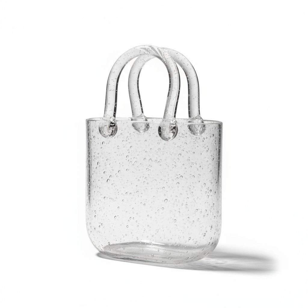 Glass Bag Vase 1 Clear (NGG25-07-CLR)