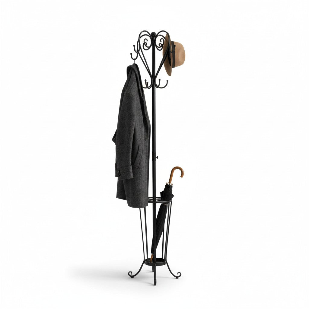 Coat & Umbrella Stand 179x28cm - Black (M412B) RA Burt