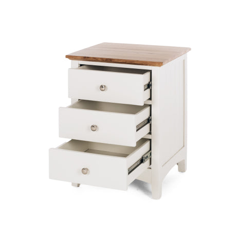 Jessica 3drw Bedside Oak Top