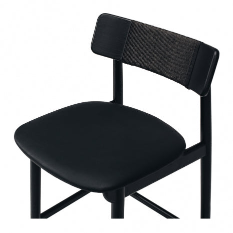 Niles Highback Barstool (Black Oak) PU seat