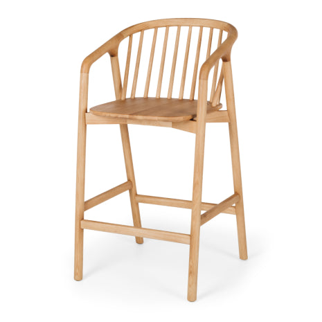 NORD Highback Barstool (Natural Oak) BLK PU Seat