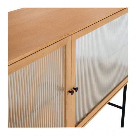 Kobe Sideboard (Natural Oak) Fluted Glass